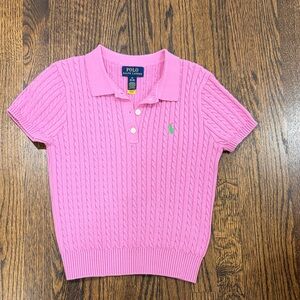 Ralph Lauren Pink Cable Knit Polo